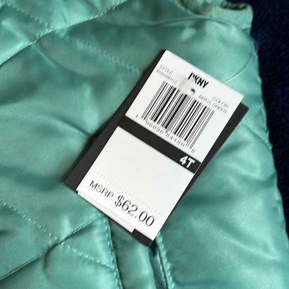 DKNY 4T Hoodie Vest Girls Green - Picture 5 of 8